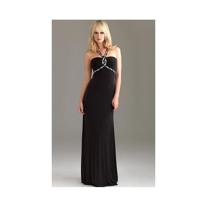 زفاف - Night Moves Crystal Halter Keyhole Stretch Jersey Prom Dress 6464 - Brand Prom Dresses