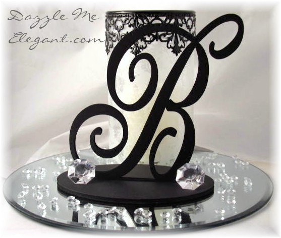 Hochzeit - Wedding Centerpieces - Elegant Script Table Decorations - Reception - DIY Wedding Decoration - Black - Silver - Gold