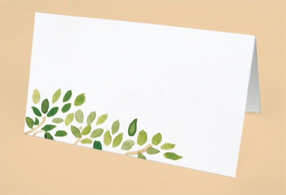 زفاف - Watercolor Leaves Place Cards, Spring Place Cards, Rustic Wedding Place Cards, Watercolor Leaf Escort Cards, Shower Place Cards, Rustic