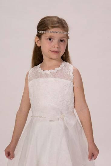 Wedding - Elegance White Lace Tulle Girls Flower Girls Dress White Christening or Baptism dress