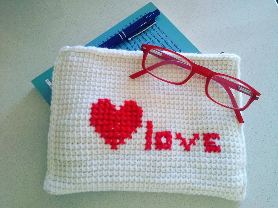 Hochzeit - Borsello realizzato all'uncinetto tunisino -Tunisian crochet clutch -Tunisian crochet handbag  - Purse handmade - made i Italy