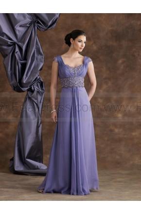 Mariage - A-line Floor-length V-neck Chiffon Purple Mother of the Bride Dress