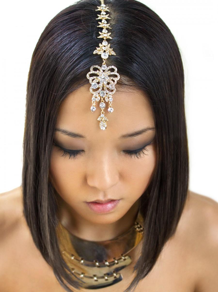 Hochzeit - Tikka Headpiece, Silver Tikka, Wedding Hair Accessories, Bohemian Wedding Headpiece, Bridal Tikka, Mang Tikka, Wedding Headpiece H148.5 