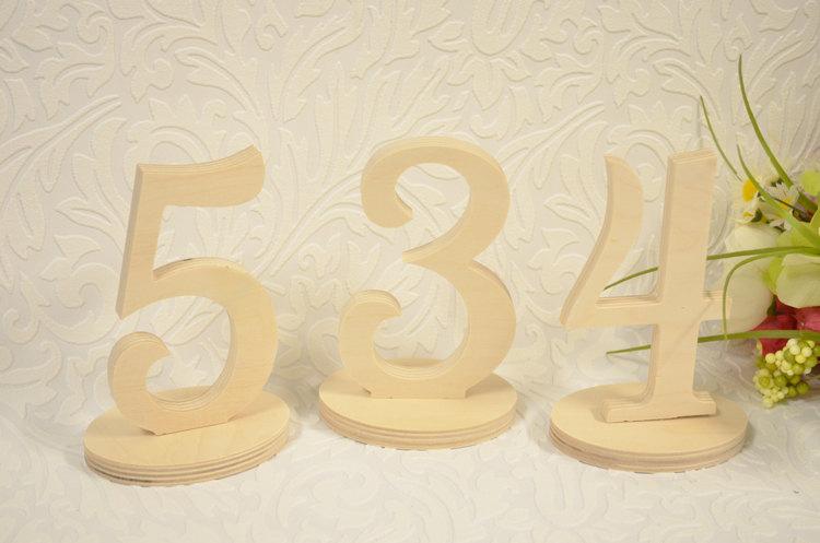 Mariage - Wedding Wooden Table Numbers - Do It Yourself Wedding Table Number Kit - Unfinished Wood Numbers for Wedding DIY Craft Set of 1-20