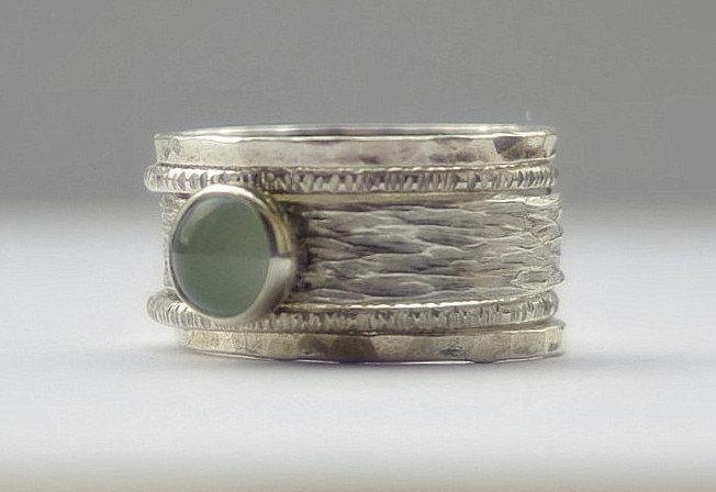 زفاف - Unique Aquamarine  gemstone engagement ring, unique Aquamarine gemstone wedding ring set, Sterling Silver Stacking Rings