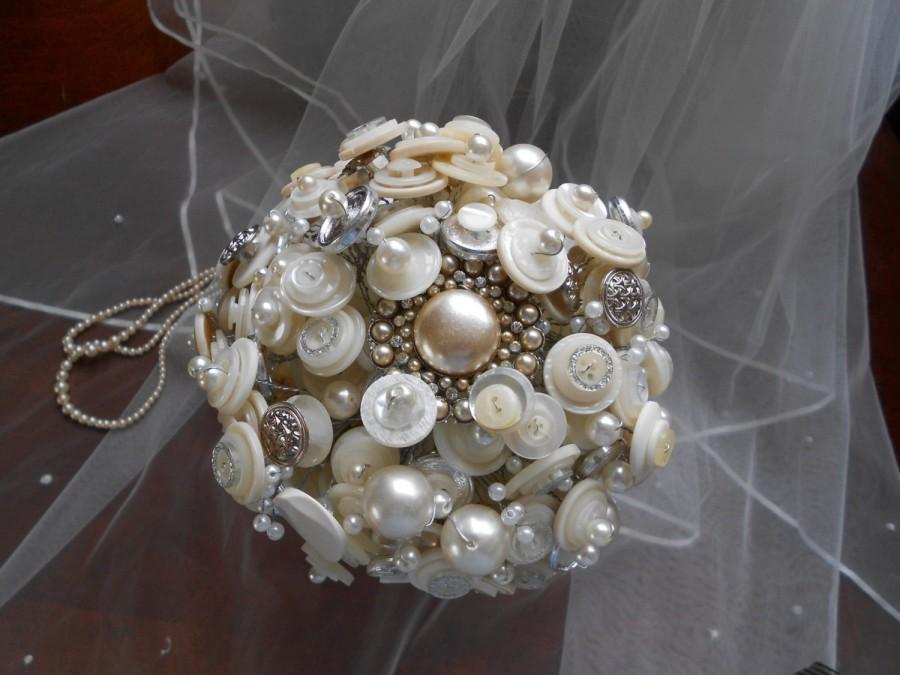 Wedding - Moonshine Button Bouquet