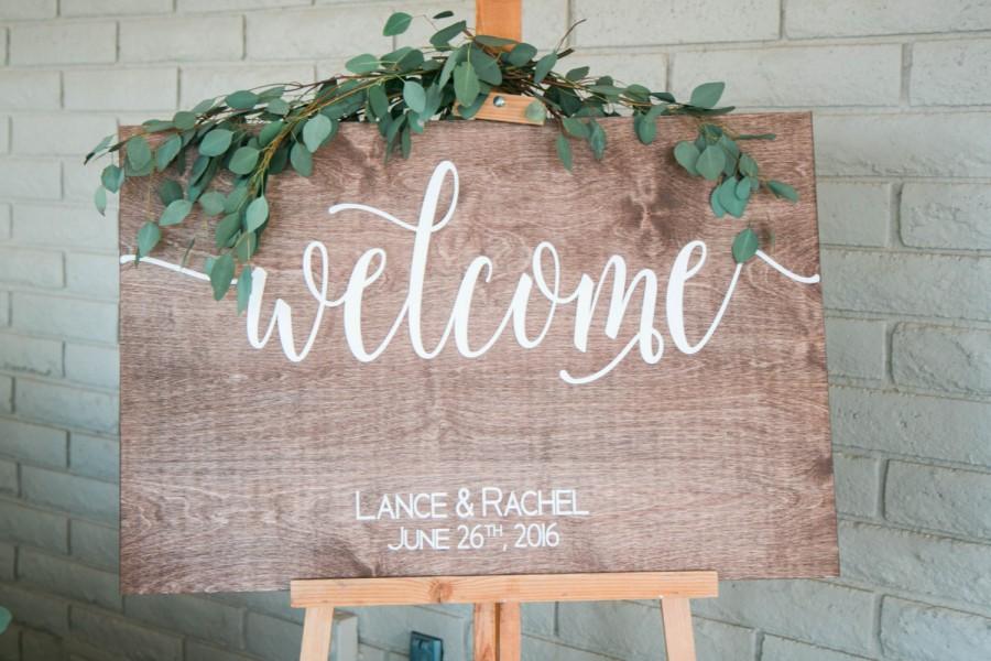 Mariage - FREE SHIPPING 36x24 Welcome wedding sign, Wedding welcome sign, Wooden Welcome Sign, Welcome sign for wedding, Wooden Welcome Sign wood sign