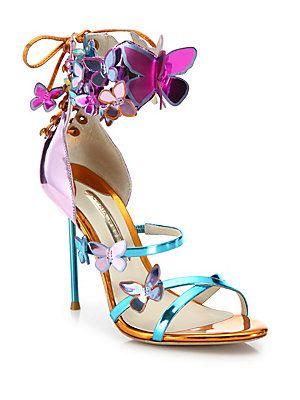 زفاف - Sophia Webster Harmony Metallic Leather Butterfly Sandals