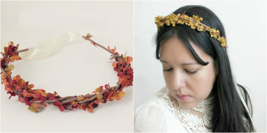 Mariage - Autumn Spice Blossoms Floral Crown, Autumn Flower Crown, Wedding, Woodland, Fall, boho floral crown, Festival, Harvest,