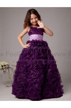 Mariage - Spaghetti Straps A Line Cascading Ruffles Flower Gilrs Gowns