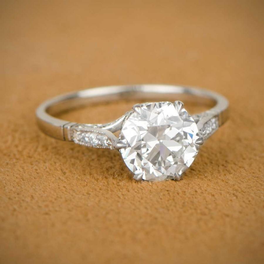 Hochzeit - 2.15ct Estate Diamond Engagement Ring