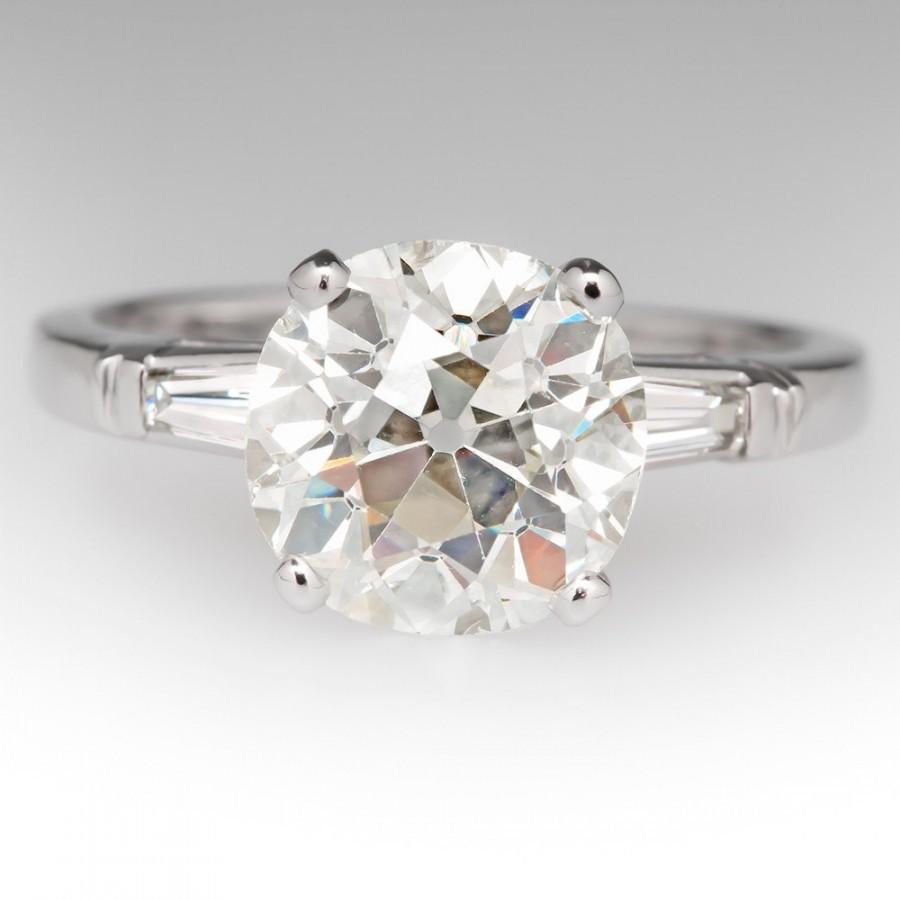 Wedding - Antique Engagement Ring – Heirloom 2.77 Carat Old Mine Cut Diamond Engagement Ring WM11231