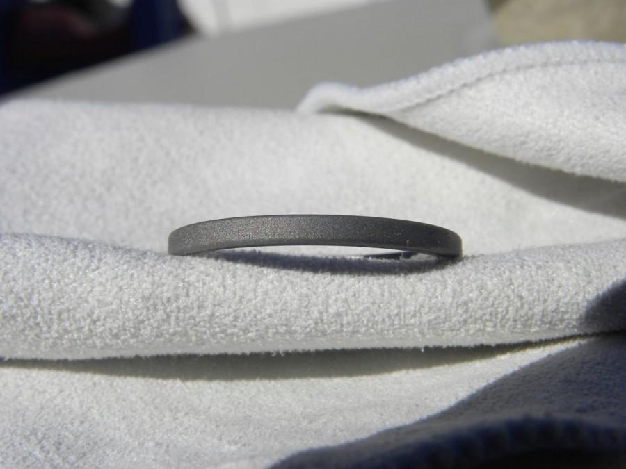 Mariage - Titanium Ring, Narrow Profile Flat Band, Sandblasted Finish