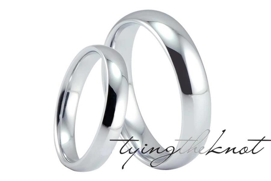 زفاف - Womens/Mens Tungsten Carbide Polished Domed Comfort Fit Classic Wedding Band - 2mm, 3mm & 4mm Ring Sizes 5 - 10