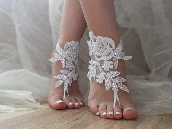 زفاف - Barefoot sandal, Crochet barefoot sandles, Lace shoes, barefoot sandal, Beach wedding, Destination wedding, Bridal Footless shoes