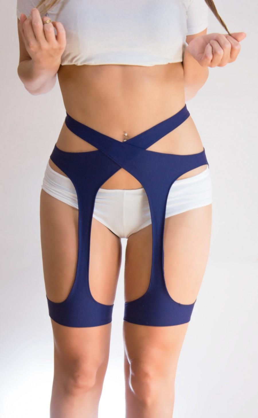 زفاف - Sexy Long Cross Garter belt: Blue Garter belt, Sexy Garter Belt, Sexy Blue Lingerie, Garter Leggings, Blue Garters, Stocking Garter belt