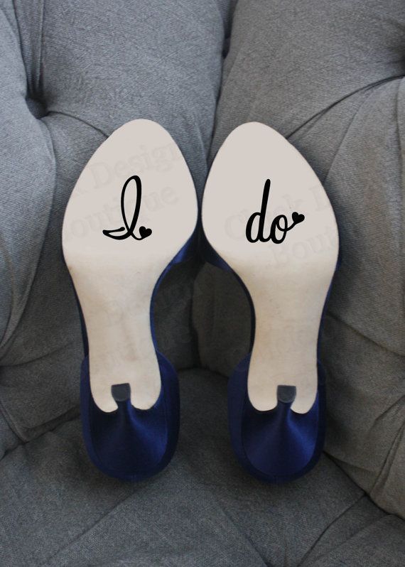 Mariage - Wedding Shoe Decal "I Do" Bottom Of Shoe Vinyl Decal (Multiple Color Options)