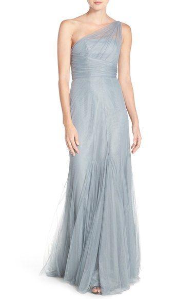 Wedding - One-Shoulder Tulle Trumpet Gown