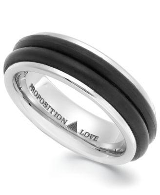 Wedding - Cobalt And Rubber Accent Wedding Band