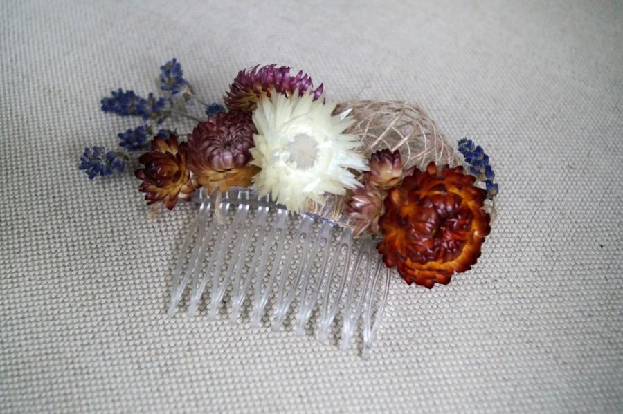 Wedding - Wedding Hair Comb dried flower her comb Hair comb Hair flowers hair comb dried flower garden wedding bridal headpiece hair accessories