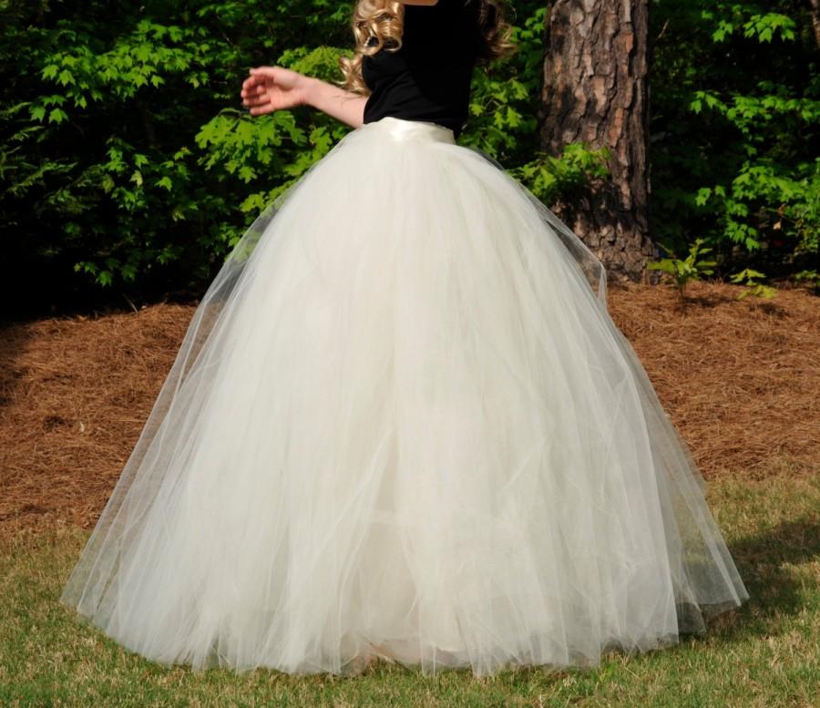 Свадьба - Wedding maxi tulle skirt,Floor length tutu skirt,Adult tulle skirt,Custom made Wedding dress from MyFabBoutique! Ivory Wedding tulle skirt