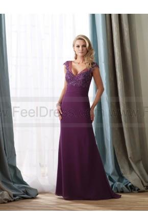 Wedding - Sheath/Column Floor-length V-neck Chiffon Purple Mother of the Bride Dress