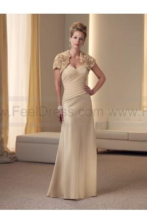 Mariage - Sheath/Column Floor-length Sweetheart Satin Champagne Mother of the Bride Dress