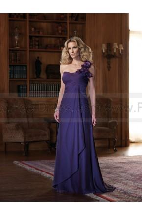 زفاف - A-line Floor-length One Shoulder Chiffon Purple Mother of the Bride Dress