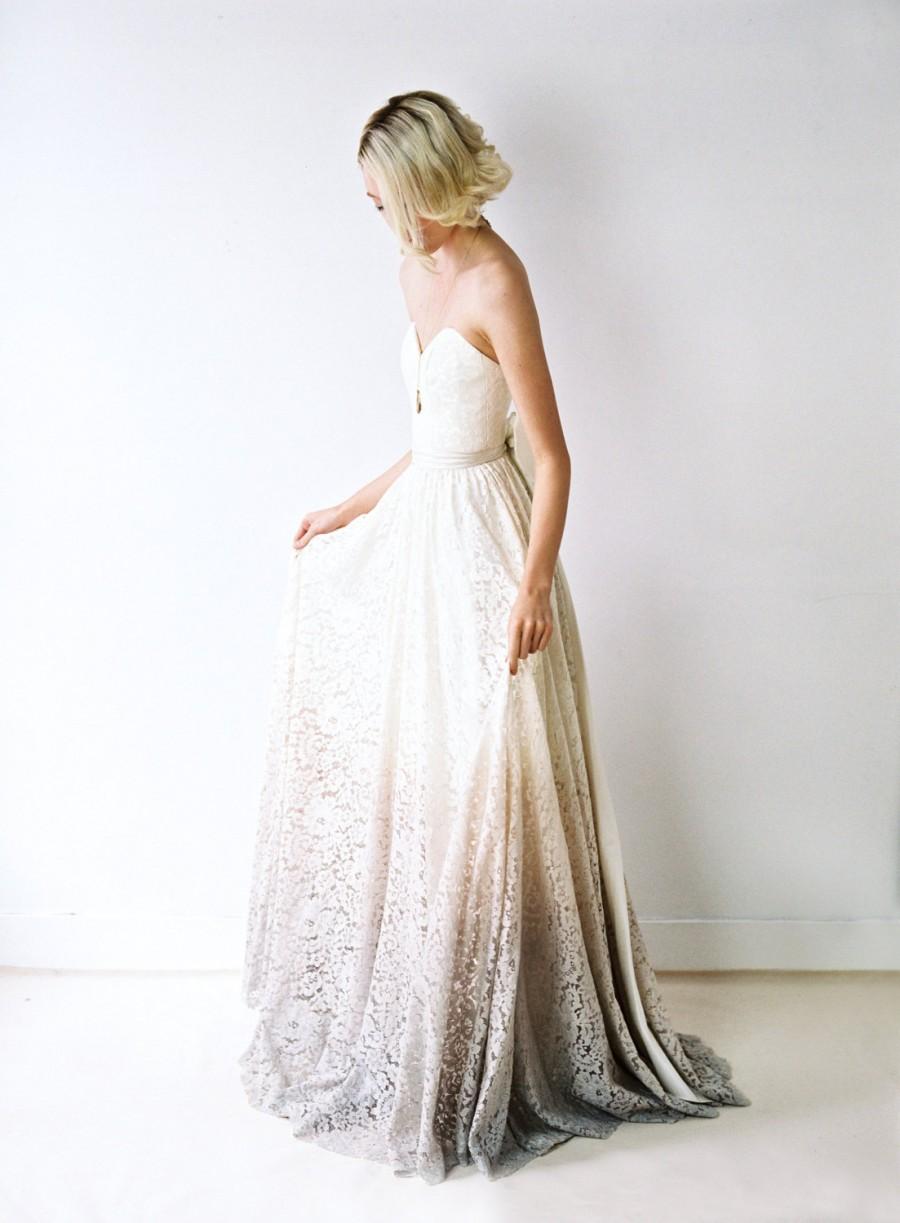 Hochzeit - Taylor // A Dip-Dyed, Lace Wedding Gown