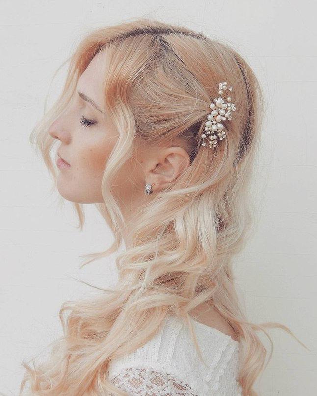 زفاف - Freshwater pearls, bridal hair, Crystal headpiece, Wedding hair comb, bridal hair accessories, Bridal Jewelry