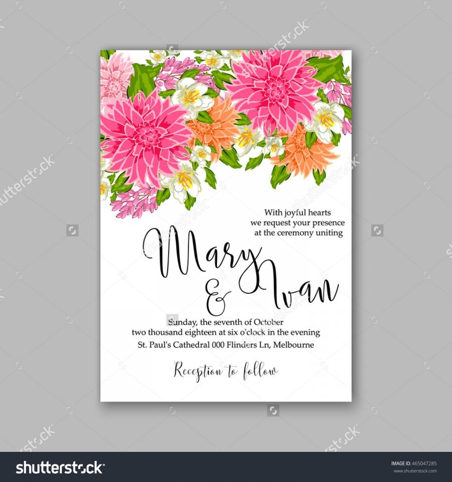 Wedding - Wedding invitation or card with tropical floral background. Greeting postcard in grunge retro vector Elegance pattern with flower rose illustration vintage chrysanthemum Valentine day card Luau Aloha