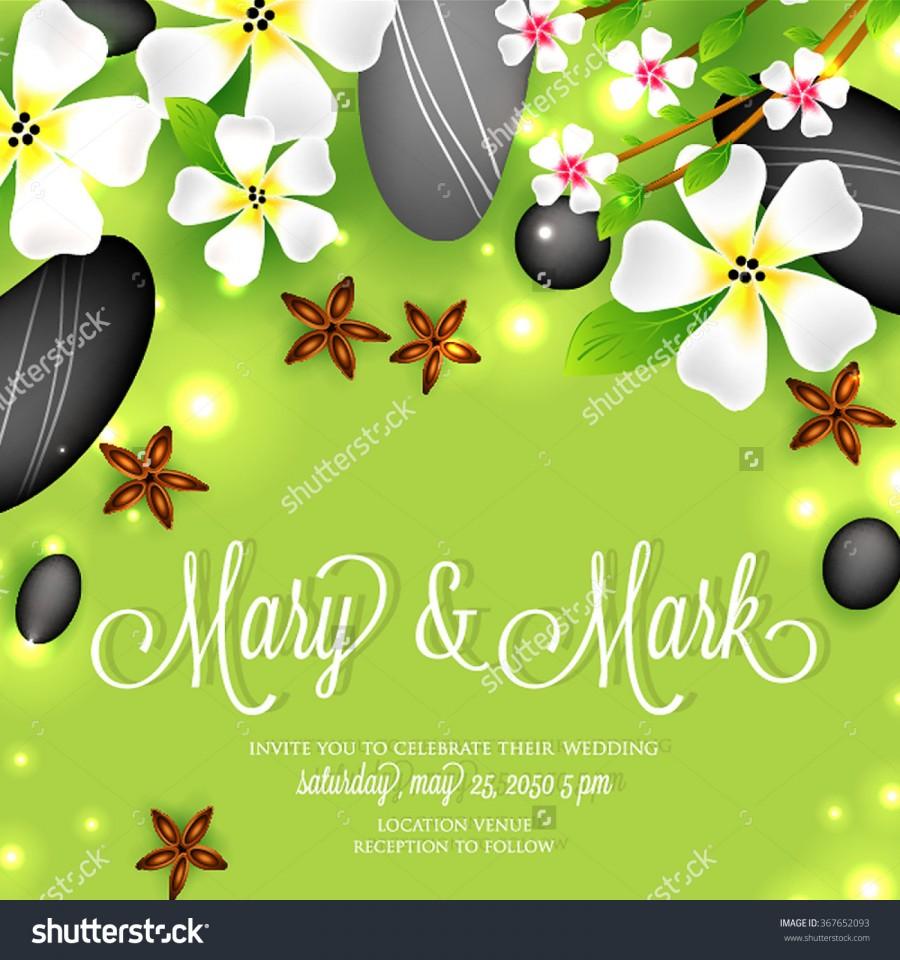 Mariage - Wedding invitation with lettering Be my Valentine with frangipani, sakura, plumeria flowers, stones and candy hearts.