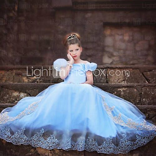 زفاف - Blue Chiffon Cinderella Dress