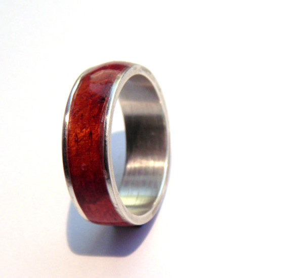 Sterling Silver and Wood Ring Silver Ring Man Ring Wood Silver Ring n\u00ba 7 34 Wooden Ring Handmade Jewelry