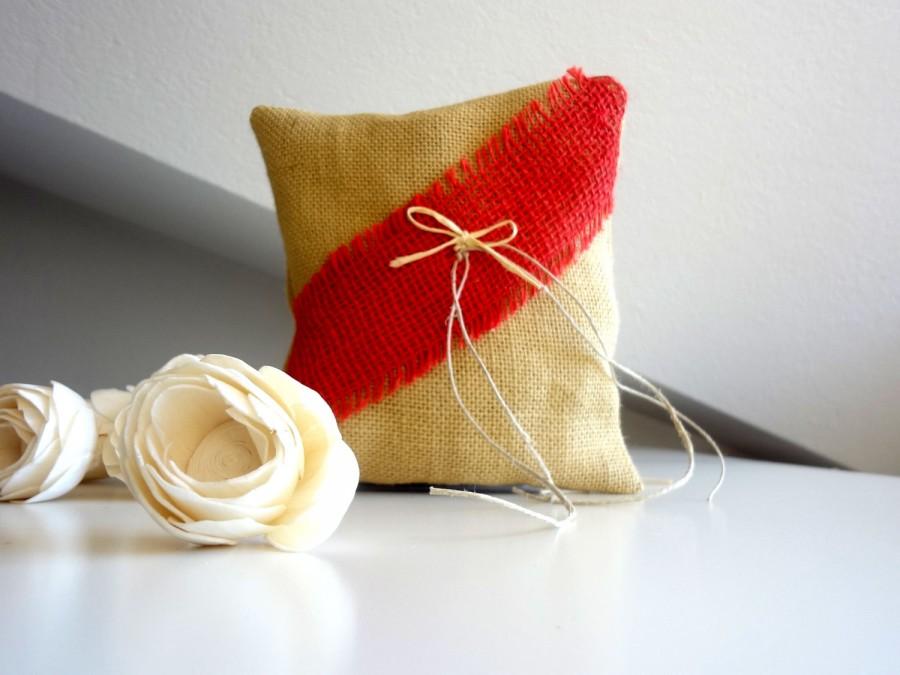 Hochzeit - Wedding Pillow for Ring Bearer - wedding accessories - bride - burlap