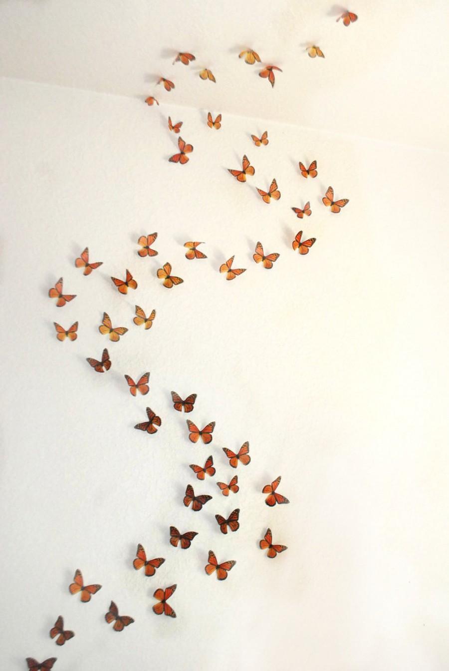 زفاف - 3D Wall Monarchs- set of 50
