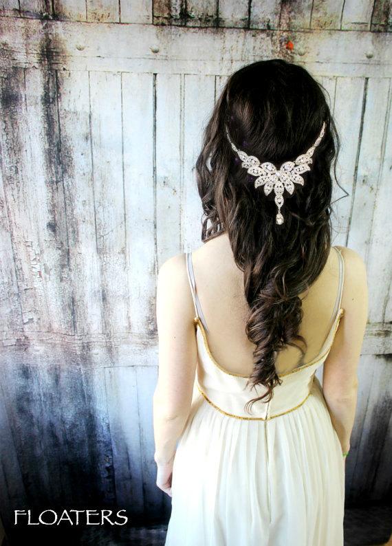 Hochzeit - Bridal Headband, Bridal Headpiece, Bridal Hair Jewelry, Crystal Hair Accessory, Crystal Headband