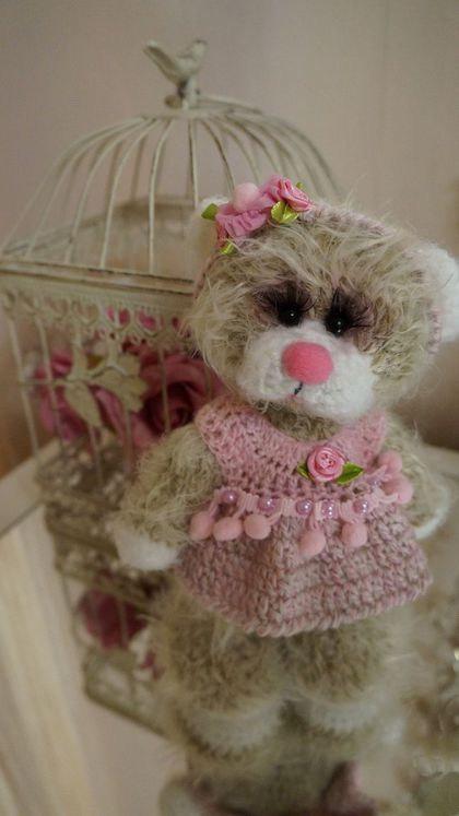 Hochzeit - Plush beige Bear woodland plush bear beige stuffed bear woodland animal cute little bear crochet animal softie bear Halloween toy