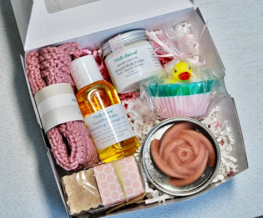 Wedding - Baby Girl & Mommy Gift Set - New Baby New Mom Bath Set, Natural Baby Bath Products, Baby Gift Set, New Mom Gift, Baby Shower, Newborn Gift