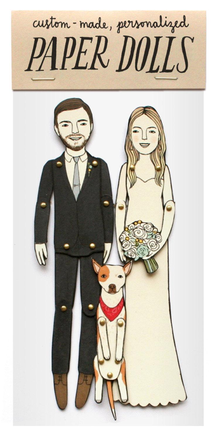 Mariage - Paper Doll Portraits for Wedding, Engagement, or Anniversary Gifts
