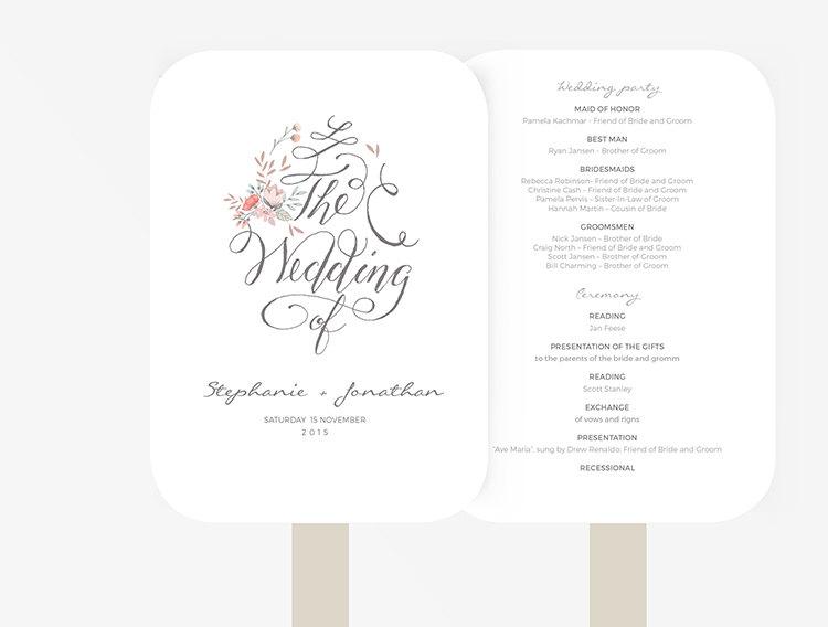 Invitation Wedding Fan Program Template #2596506 Weddbook