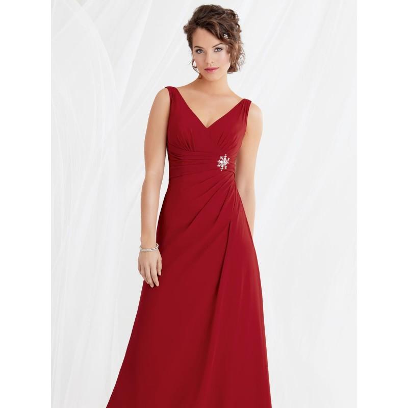 زفاف - Fashion Nice Red V-neck Beaded Empire Bodice Jordan Bridesmaids Dress 459 - Cheap Discount Evening Gowns