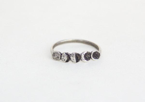 Wedding - Moon Phase ring- Silver