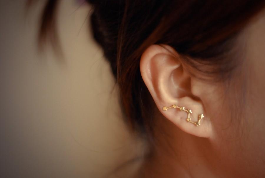 Свадьба - Big Dipper Constellation Gold-Plated Sterling Silver Ear Climbers