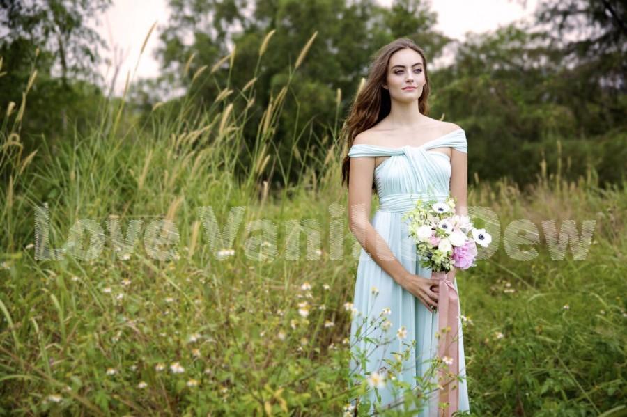 Hochzeit - Bridesmaid Dress Infinity Dress Mint Floor Length Maxi Wrap Convertible Dress Wedding Dress