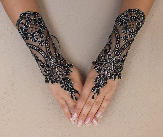 silver lace gloves