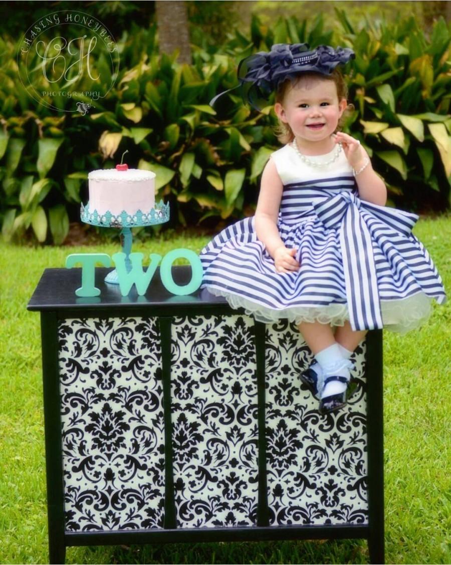 Mariage - Black and White Strips Thanksgiving Dress Toddler, Baby Halloween Dress,Toddler Girl Dress, Infant Pageant Dress, PD006-4