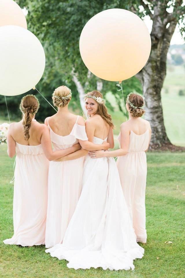 Hochzeit - Blush, Ivory, Pastel Pink, and White 36" HUGE Latex Balloons 