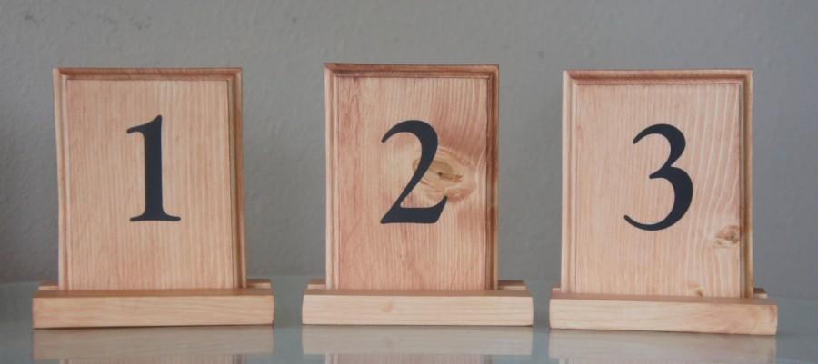 Mariage - Rustic Wedding or Event Wood Table Number with Holders
