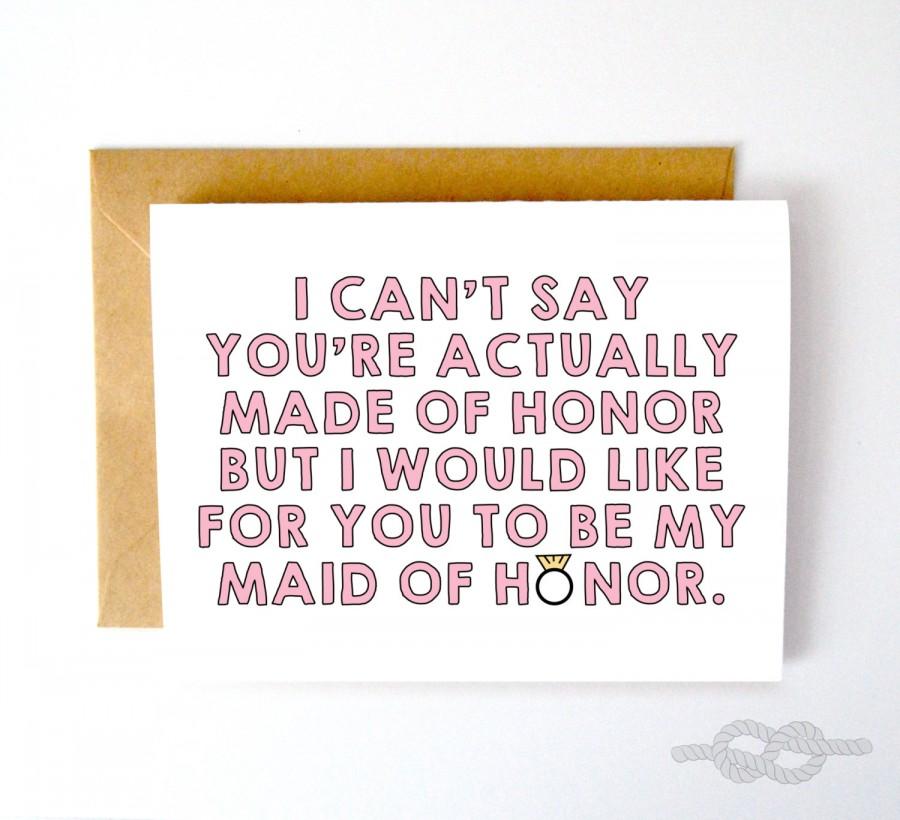 زفاف - Will You Be My Maid of Honor Card, Funny Maid of Honor Card, Maid of Honor Proposal Card, Wedding Card, Bridesmaid Card, Funny Maid of Honor